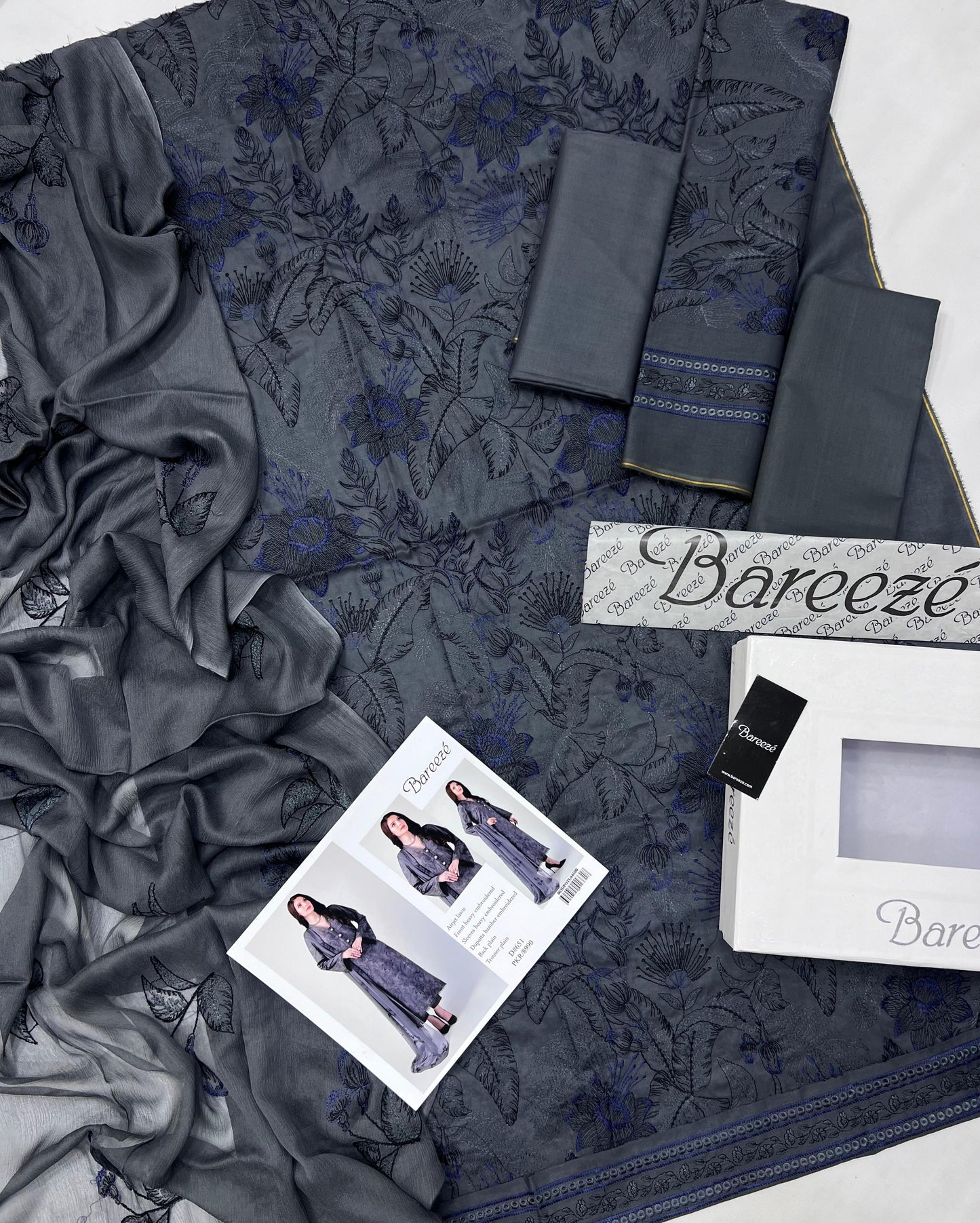 BAREEZE LAWN WITH BAMBER EMBROIDERY DUPATTA