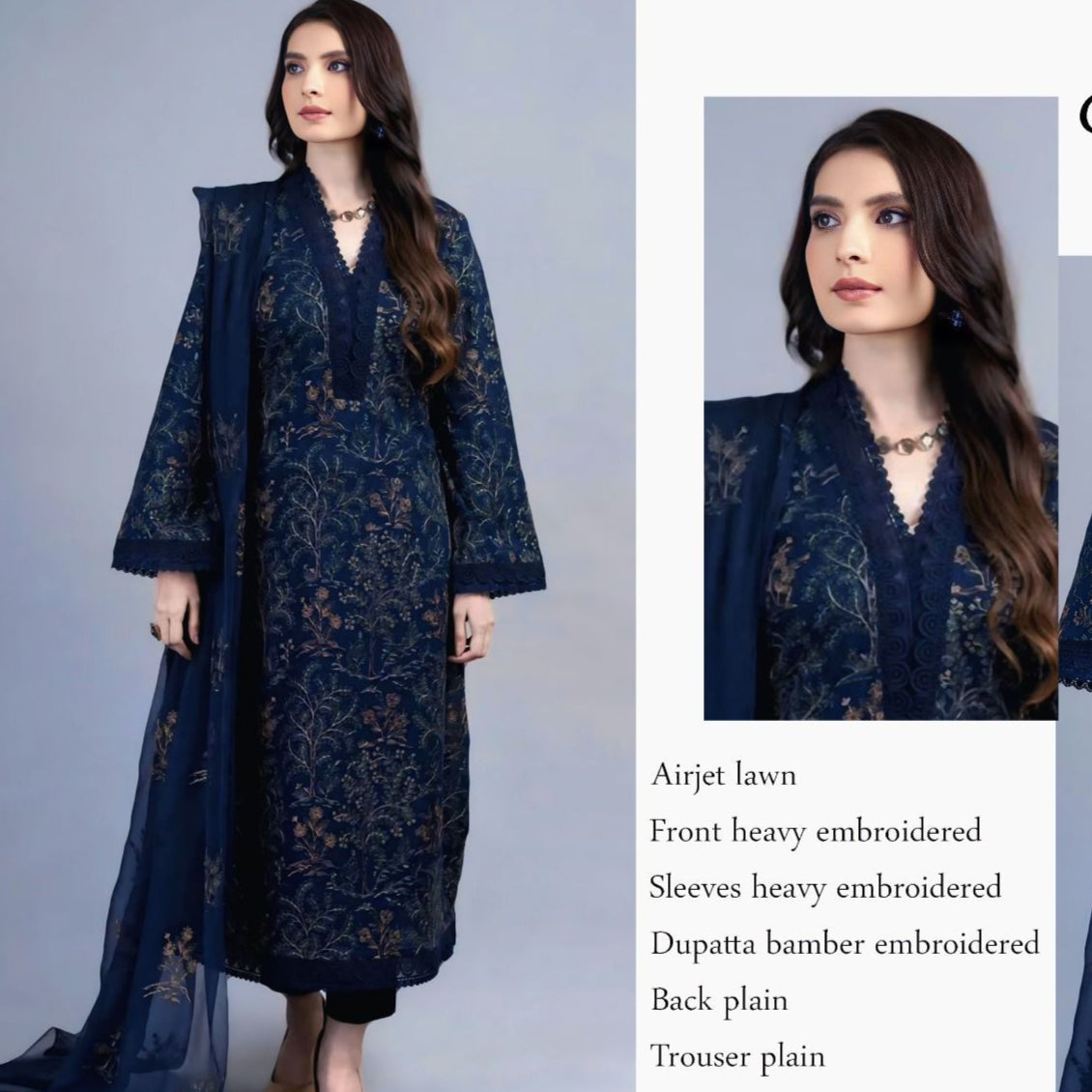 BAREEZE LAWN WITH BAMBER EMBROIDERY DUPATTA