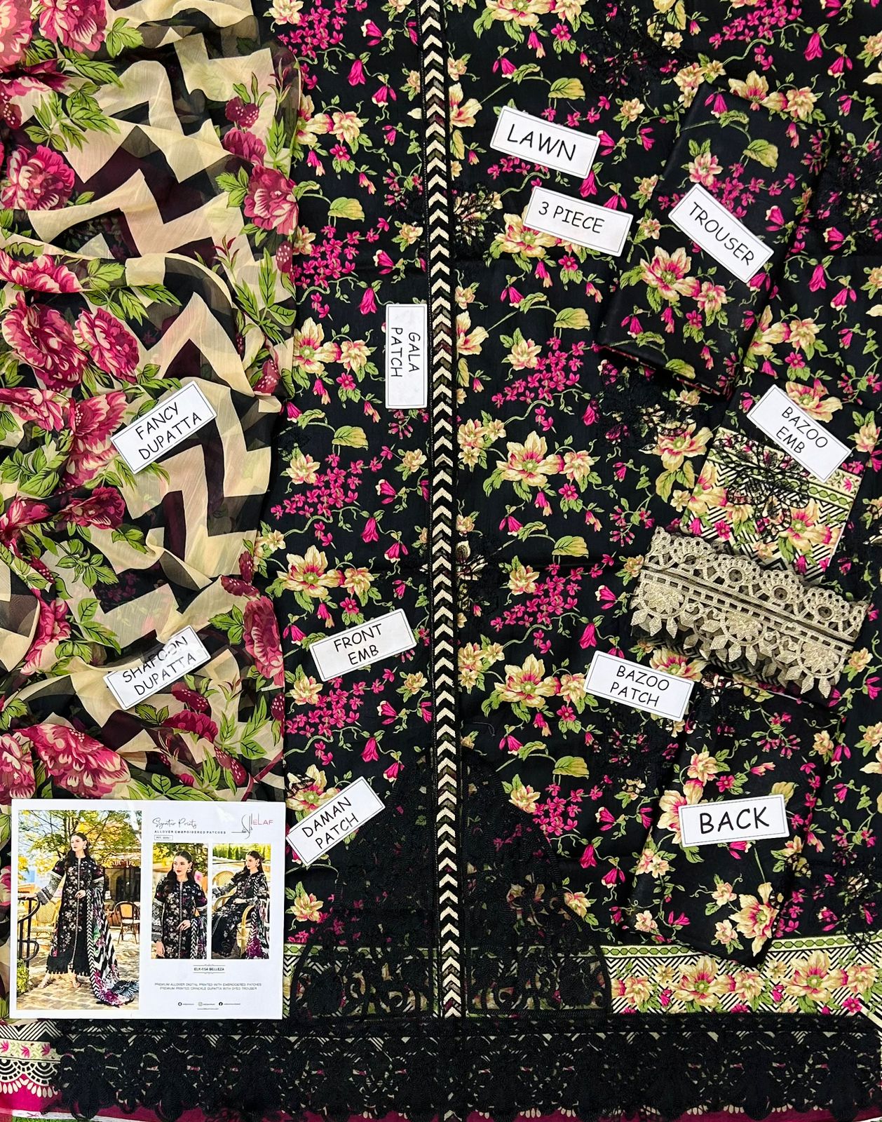 Lawn Embroidery suit 3ps