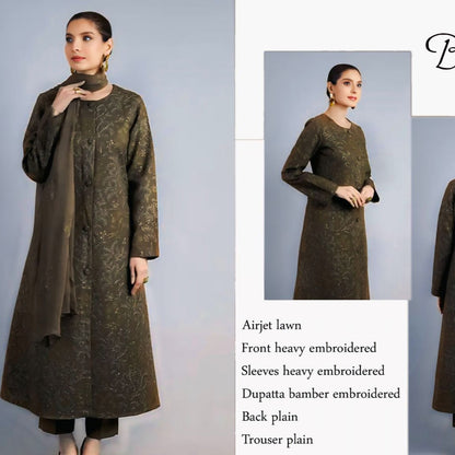 BAREEZE LAWN WITH BAMBER EMBROIDERY DUPATTA