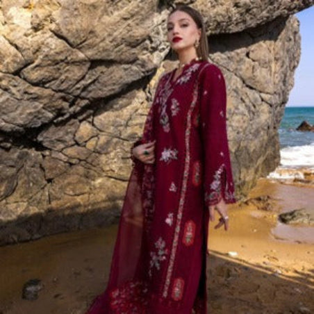 Lawn Red Embroidery suit 3 pieces