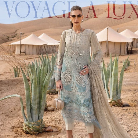 Sky Blue Lawn Embroidery Suit 3 piece