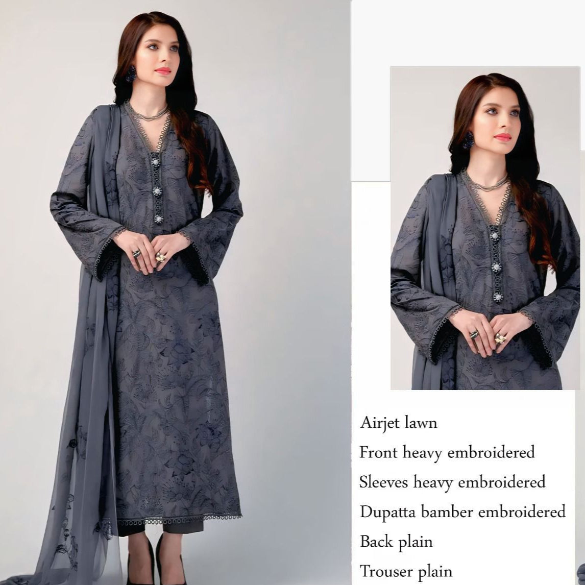 BAREEZE LAWN WITH BAMBER EMBROIDERY DUPATTA