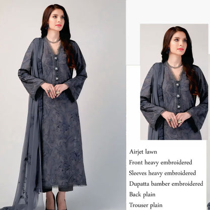 BAREEZE LAWN WITH BAMBER EMBROIDERY DUPATTA