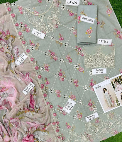 Lawn Embroidery Suit 3Pcs