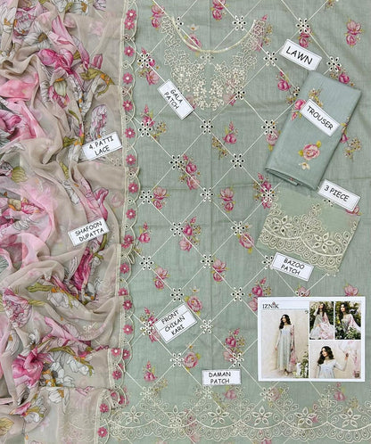 Lawn Embroidery Suit 3Pcs