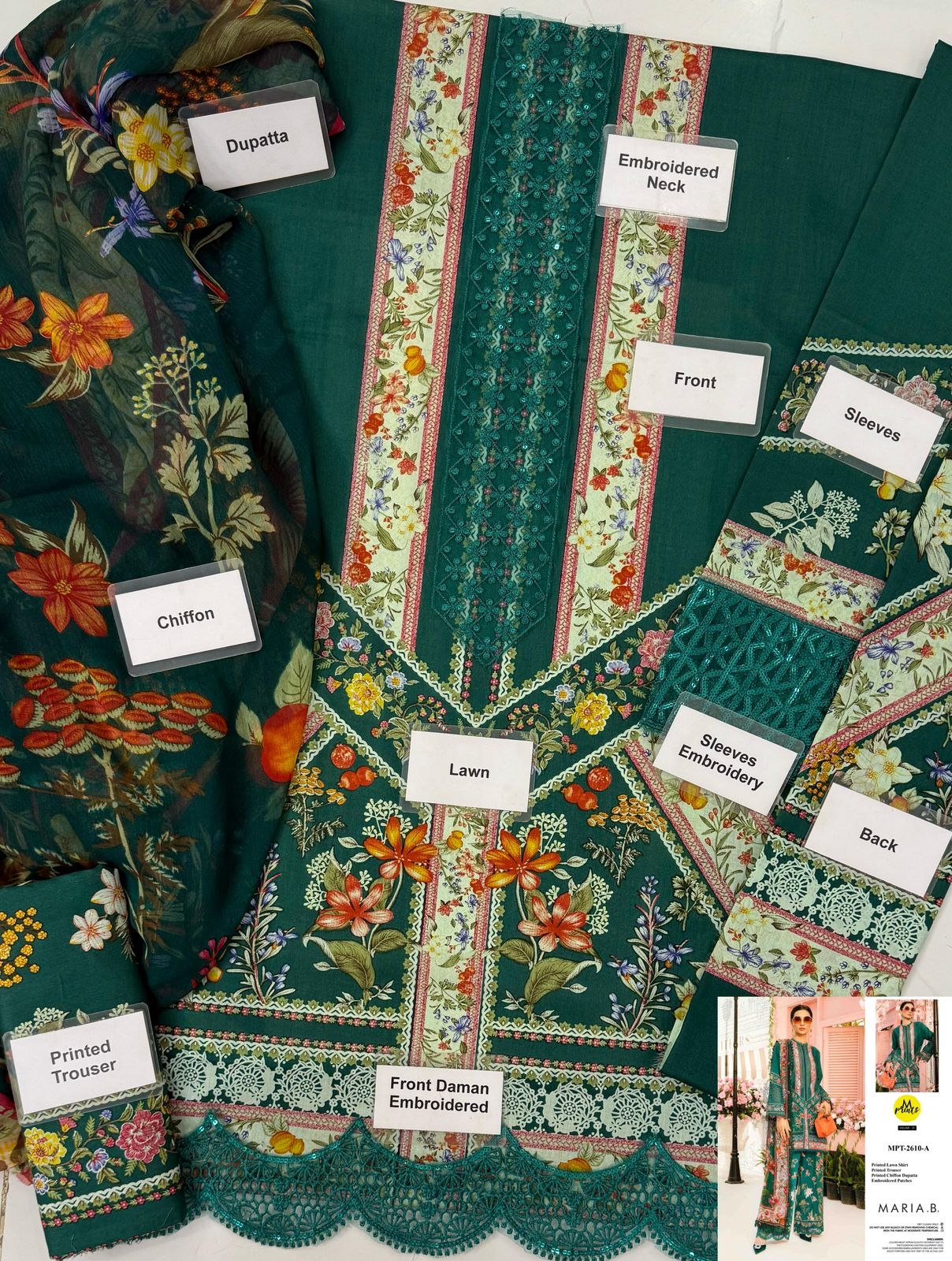Lawn Embroidery Suit 3ps