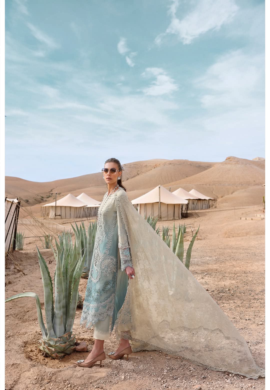 Sky Blue Lawn Embroidery Suit 3 piece