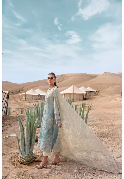 Sky Blue Lawn Embroidery Suit 3 piece
