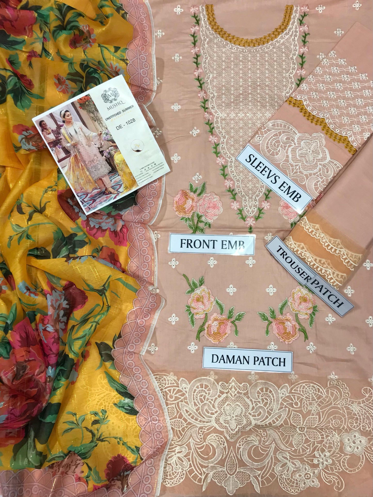 MUSHQ-3 Pcs Lawn Embroidery suit