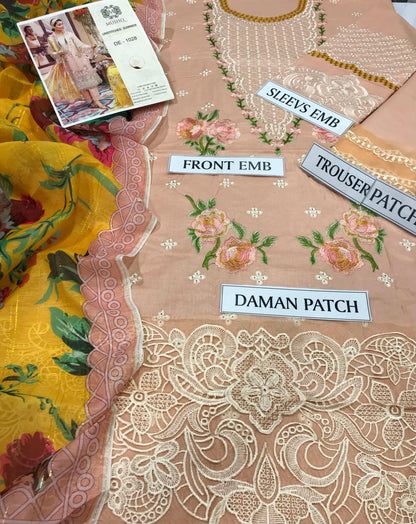 MUSHQ-3 Pcs Lawn Embroidery suit